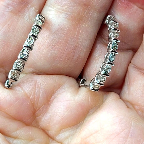 Diamond Hoop Earrings - Picture 1 of 10